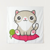 Tenture Illustration Cute Kitty (Devant)