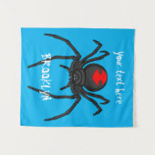 Tenture Illustration d'araignée noire effrayante (Devant (Horizontal))