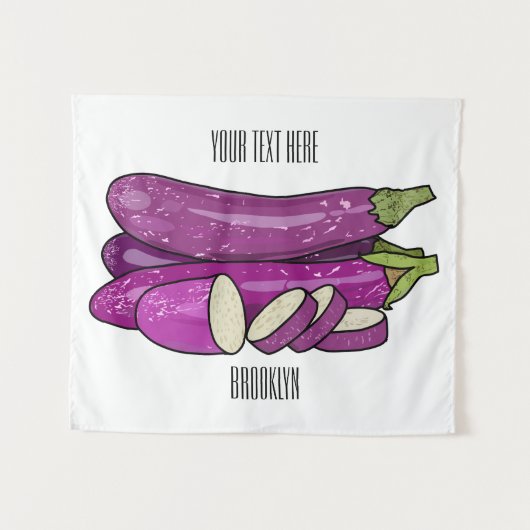 Tenture Illustration d'aubergine (Devant (Horizontal))