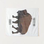 Tenture Illustration de bison de dessin animé (Devant (Horizontal))