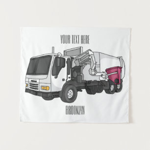 Tenture Illustration de camion à ordures