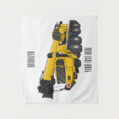 Tenture Illustration de camion de grue (Devant)