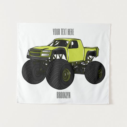 Tenture Illustration de camion monstre (Devant (Horizontal))