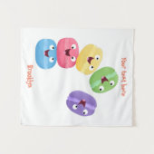 Tenture Illustration de caricature de macarons marrant mig (Devant (Horizontal))