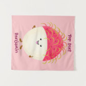 Tenture Illustration de cartoon de ramboutan rose mignon (Devant (Horizontal))