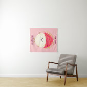 Tenture Illustration de cartoon de ramboutan rose mignon (En situation (horizontale))