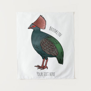 Tenture illustration de cartoon d'oiseau perdrix crêté