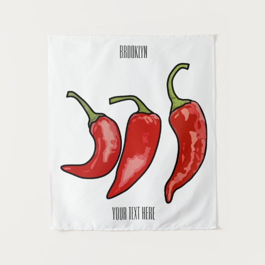 Tenture Illustration de chili (Devant)