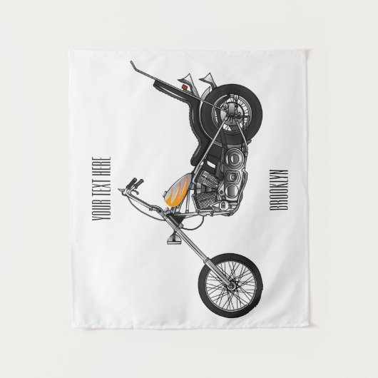 Tenture Illustration de Chopper Motorcycle 1950 (Devant)