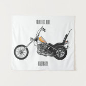 Tenture Illustration de Chopper Motorcycle 1950 (Devant (Horizontal))