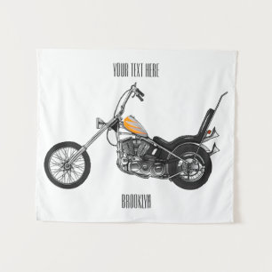 Tenture Illustration de Chopper Motorcycle 1950