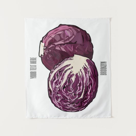 Tenture Illustration de chou rouge (Devant)