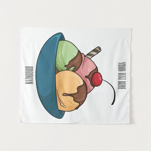 Tenture Illustration de crème glacée (Devant (Horizontal))