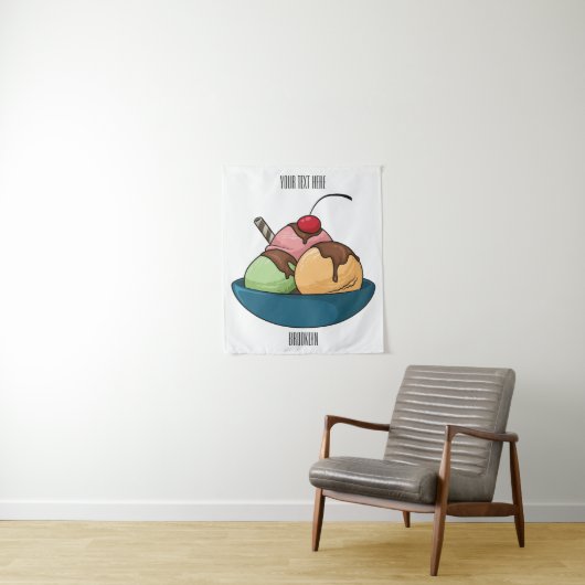 Tenture Illustration de crème glacée (En situation)