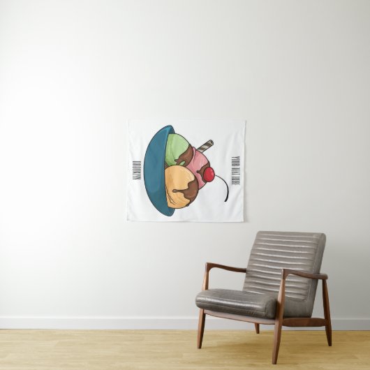 Tenture Illustration de crème glacée (En situation (horizontale))