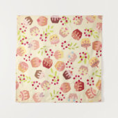 Tenture illustration de cupcake sans couture (Devant (Horizontal))