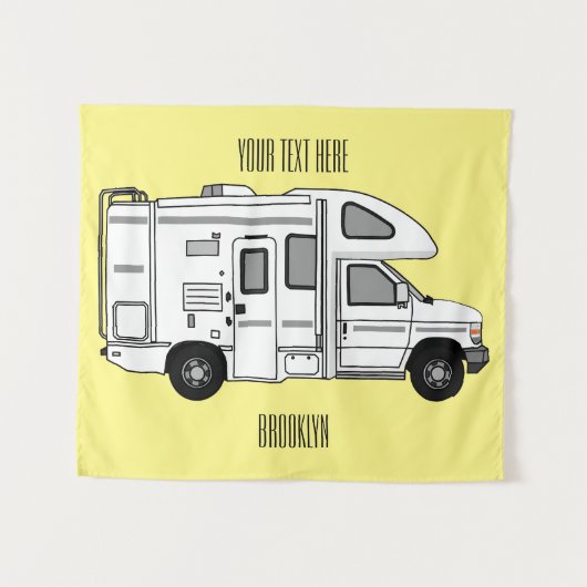 Tenture Illustration de dessin animé Campervan (Devant (Horizontal))
