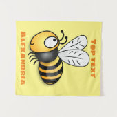 Tenture Illustration de dessin animé d'abeilles joyeux (Devant (Horizontal))