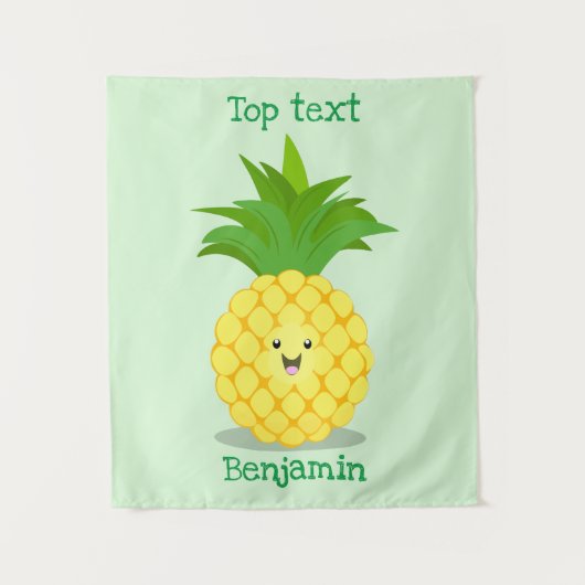 Tenture Illustration de dessin animé d'ananas mignon (Devant)