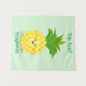 Tenture Illustration de dessin animé d'ananas mignon (Devant (Horizontal))