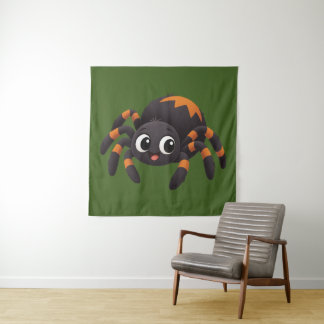 Tenture Illustration de dessin animé d'araignée mignonne p