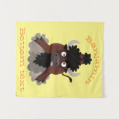 Tenture Illustration de dessin animé de bison buffle drôle (Devant (Horizontal))