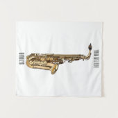 Tenture illustration de dessin animé de saxophone (Devant (Horizontal))