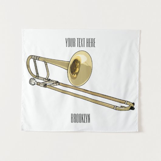 Tenture Illustration de dessin animé de Trombone (Devant (Horizontal))
