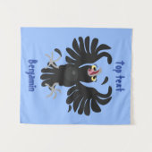 Tenture Illustration de dessin animé drôle de corbeau fou (Devant (Horizontal))