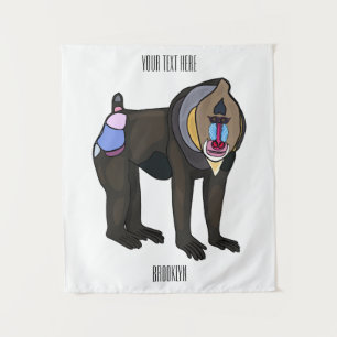 Tenture Illustration de dessin animé Mandrill