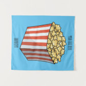 Tenture Illustration de dessin animé Popcorn (Devant (Horizontal))