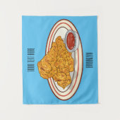 Tenture Illustration de dessin animé sur le poulet frit (Devant)