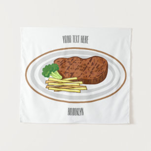 Tenture Illustration de dessin de steak