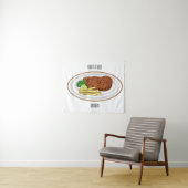 Tenture Illustration de dessin de steak (En situation (horizontale))