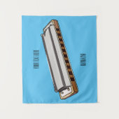 Tenture Illustration de dessin d'Harmonica (Devant)