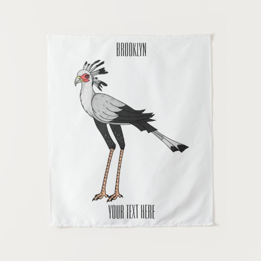 Tenture Illustration de dessin du secrétaire pour oiseaux (Devant)