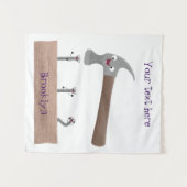 Tenture Illustration de dessin mignon, marteau et ongles (Devant (Horizontal))