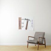 Tenture Illustration de dessin mignon, marteau et ongles (En situation (horizontale))