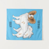 Tenture Illustration de dessin pour chien de Papillon (Devant (Horizontal))