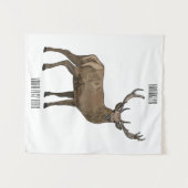 Tenture Illustration de dessin sur le cerf (Devant (Horizontal))