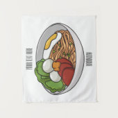 Tenture Illustration de dessin sur les nouilles (Devant)