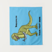 Tenture Illustration de dinosaure T rex drôle (Devant)