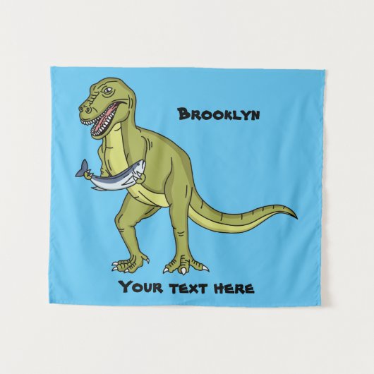Tenture Illustration de dinosaure T rex drôle (Devant (Horizontal))
