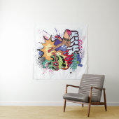 Tenture Illustration de graffiti avec lettres de graffitis (En situation (horizontale))