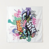 Tenture Illustration de graffiti avec lettres de graffitis (Devant (Horizontal))