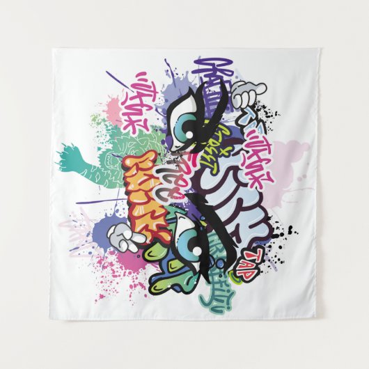 Tenture Illustration de graffiti avec lettres de graffitis (Devant (Horizontal))