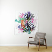 Tenture Illustration de graffiti avec lettres de graffitis (En situation (horizontale))