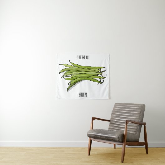 Tenture Illustration de haricots verts (En situation (horizontale))