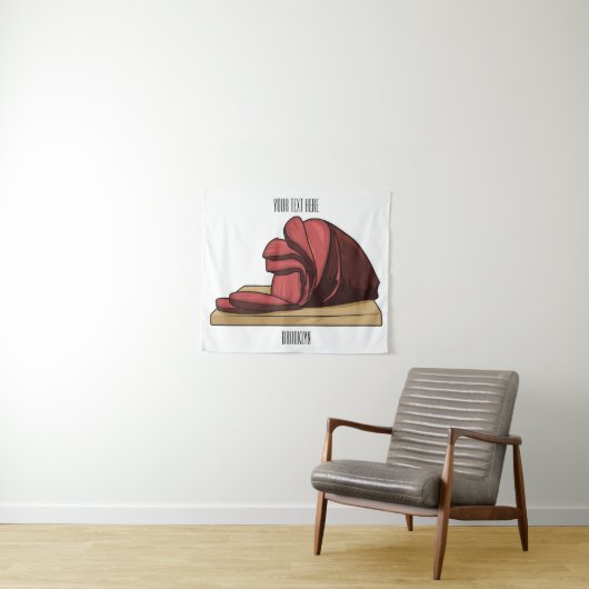 Tenture Illustration de jambon (En situation (horizontale))