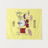 Tenture Illustration de kit de batterie (Devant (Horizontal))